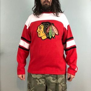 VINTAGE BLACKHAWKS STARTEE HOCKEY JERSEY SWEATER